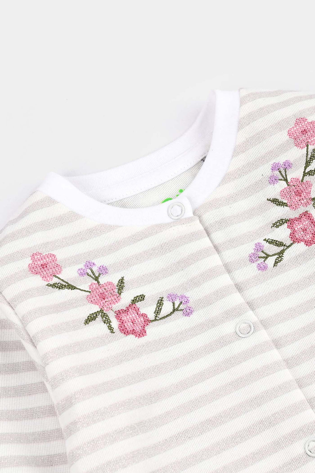 Infant Girls Cotton Interlock Knitted Romper Little Bow-OFF-White