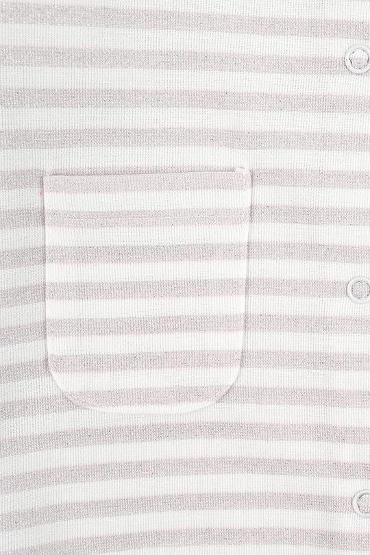 Infant Girls Cotton Interlock Knitted Romper Little Bow-OFF-White