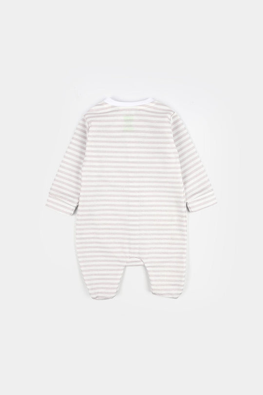 Infant Girls Cotton Interlock Knitted Romper Little Bow-OFF-White