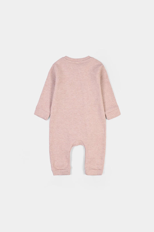 Infant Girls Rib Knitted Romper Blush-PINK
