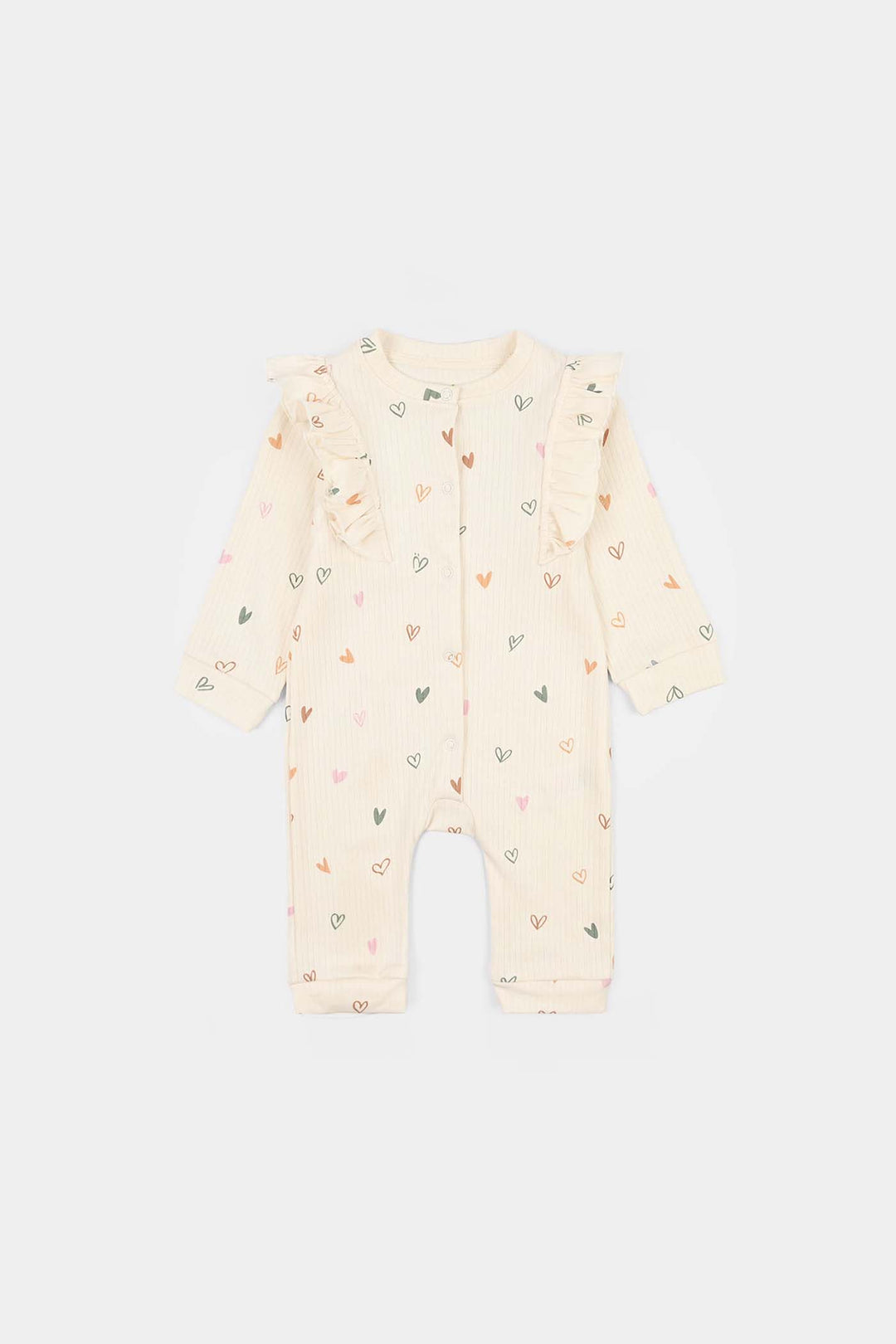 Infant Girls Rib Knitted Romper Little Hearts