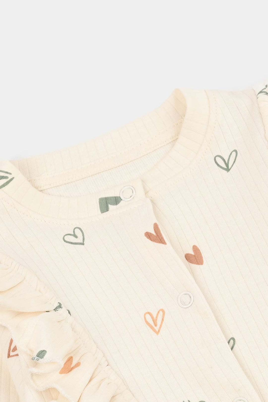 Infant Girls Rib Knitted Romper Little Hearts