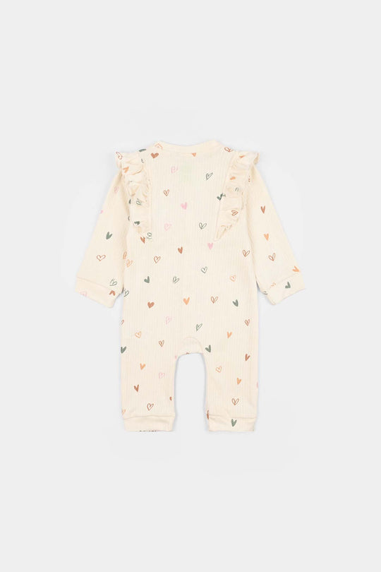 Infant Girls Rib Knitted Romper Little Hearts
