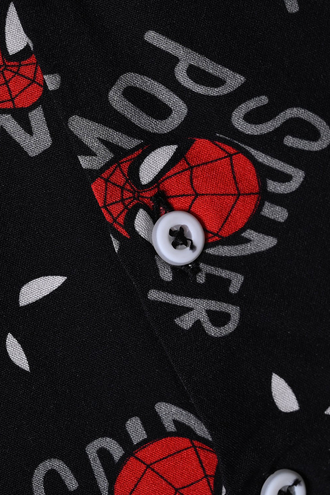 Boys Linen Viscose Nightwear Spider Power -BLACK