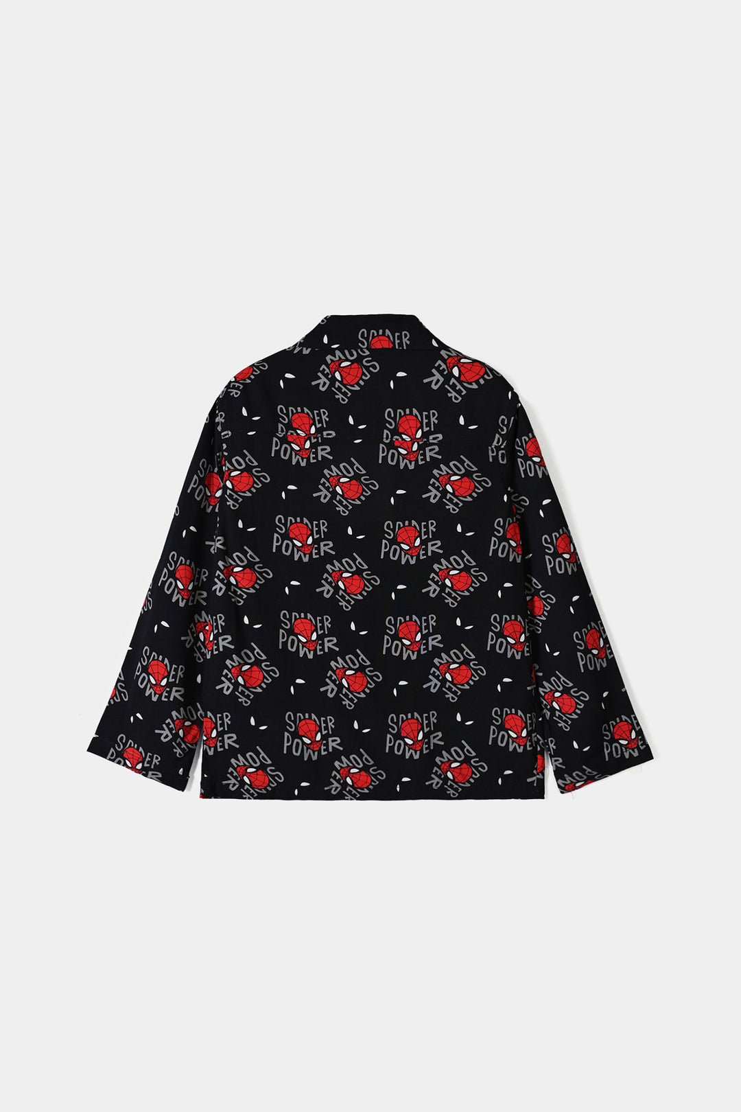 Boys Linen Viscose Nightwear Spider Power -BLACK