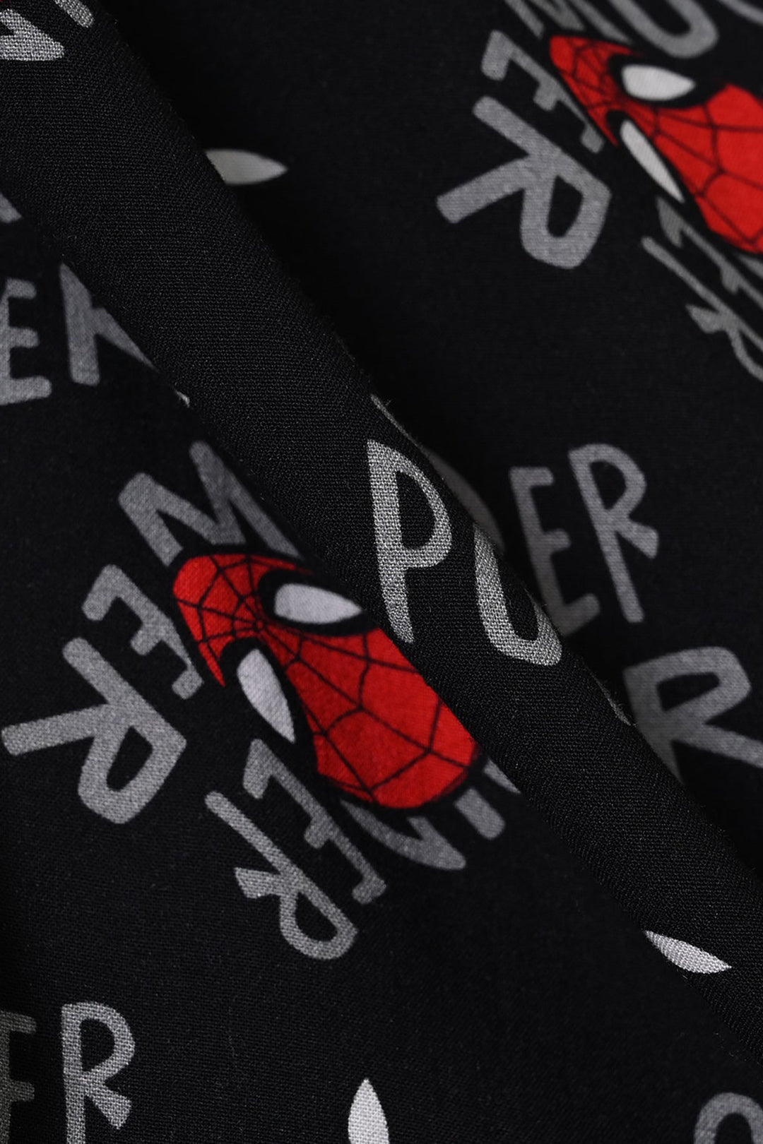 Boys Linen Viscose Nightwear Spider Power -BLACK