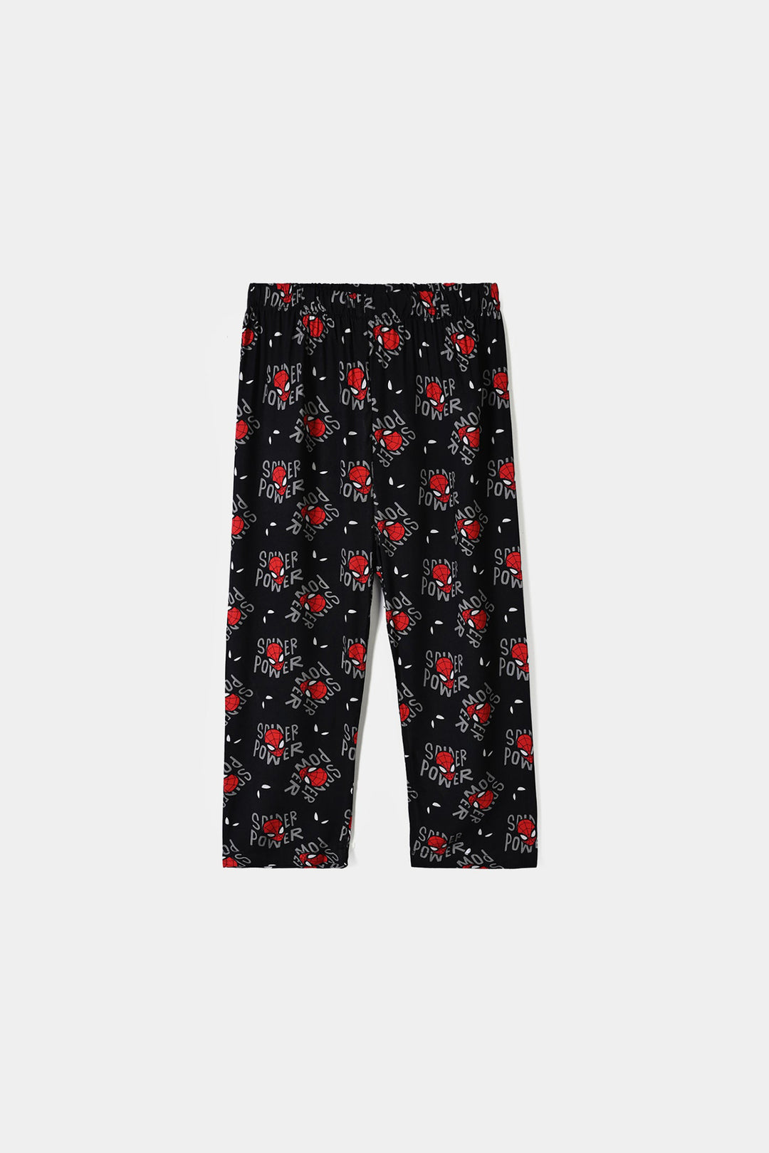 Boys Linen Viscose Nightwear Spider Power -BLACK