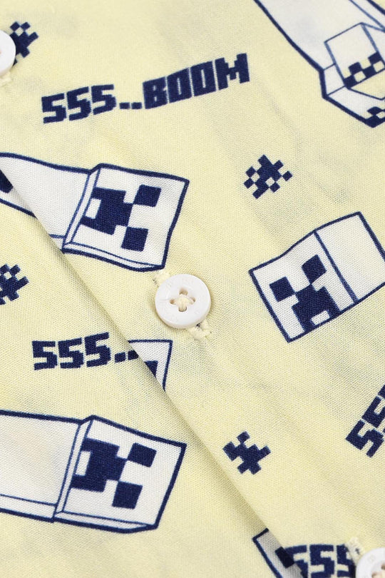 Boys Linen Viscose Nightwear - Light Yellow