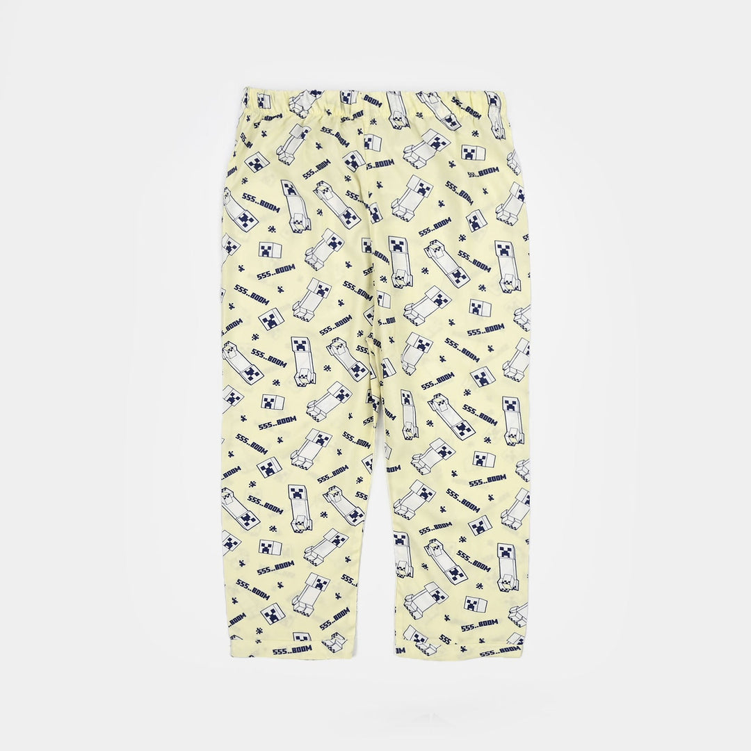 Boys Linen Viscose Nightwear - Light Yellow