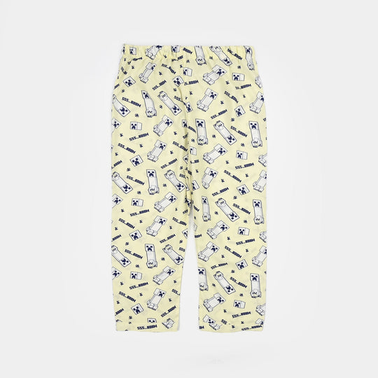 Boys Linen Viscose Nightwear - Light Yellow