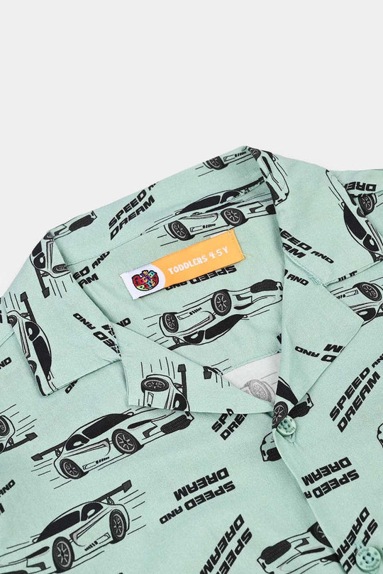 Boys Linen Viscose Nightwear - Speed & Dream - Sea Green