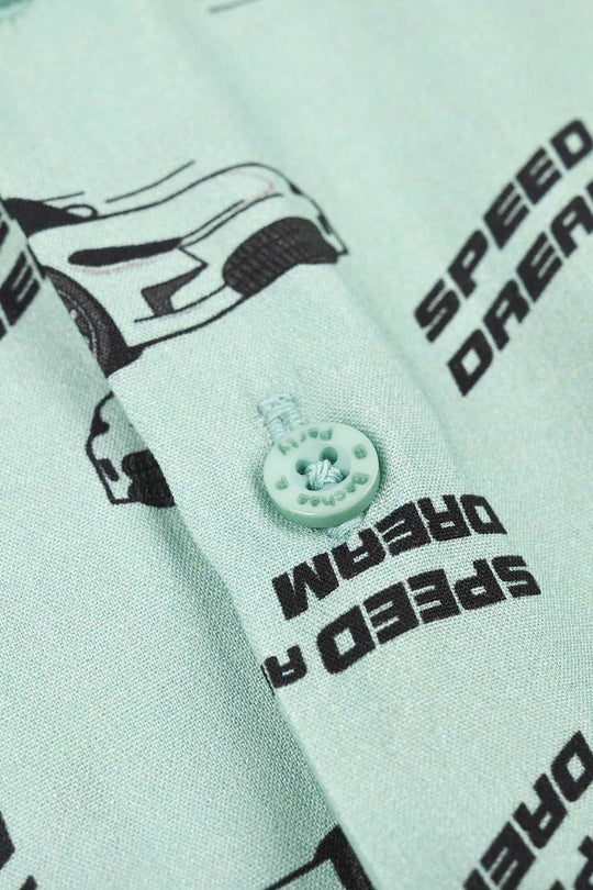 Boys Linen Viscose Nightwear - Speed & Dream - Sea Green