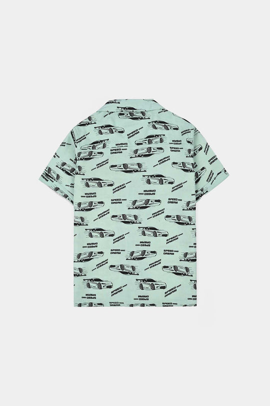 Boys Linen Viscose Nightwear - Speed & Dream - Sea Green