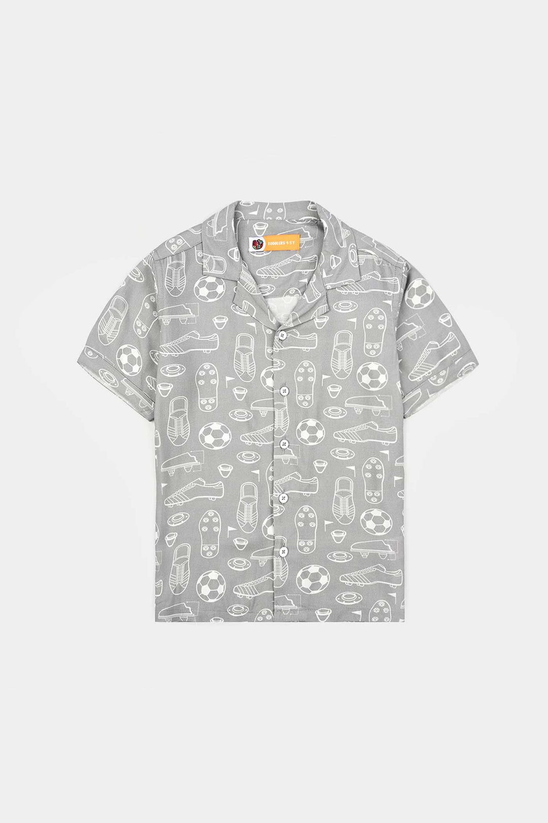 Boys Linen Viscose Nightwear-Football-GREY