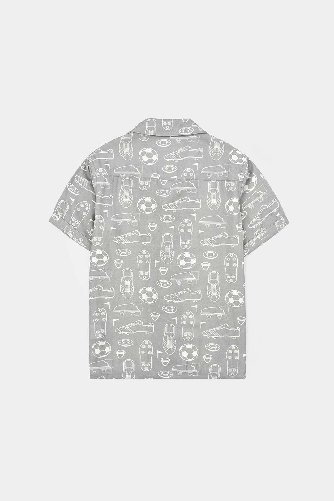 Boys Linen Viscose Nightwear-Football-GREY