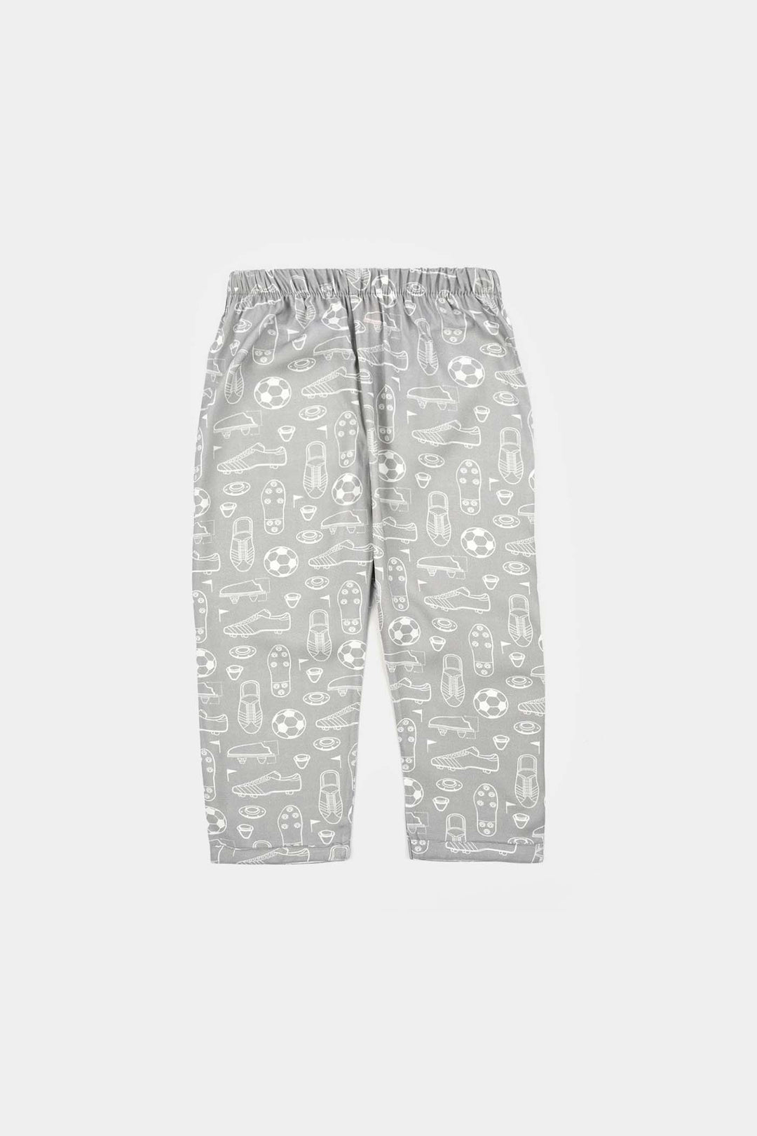 Boys Linen Viscose Nightwear-Football-GREY