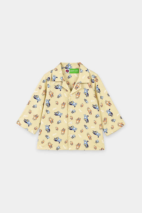 Infant Boys Linen Viscose Nightwear-Bluey-Yellow