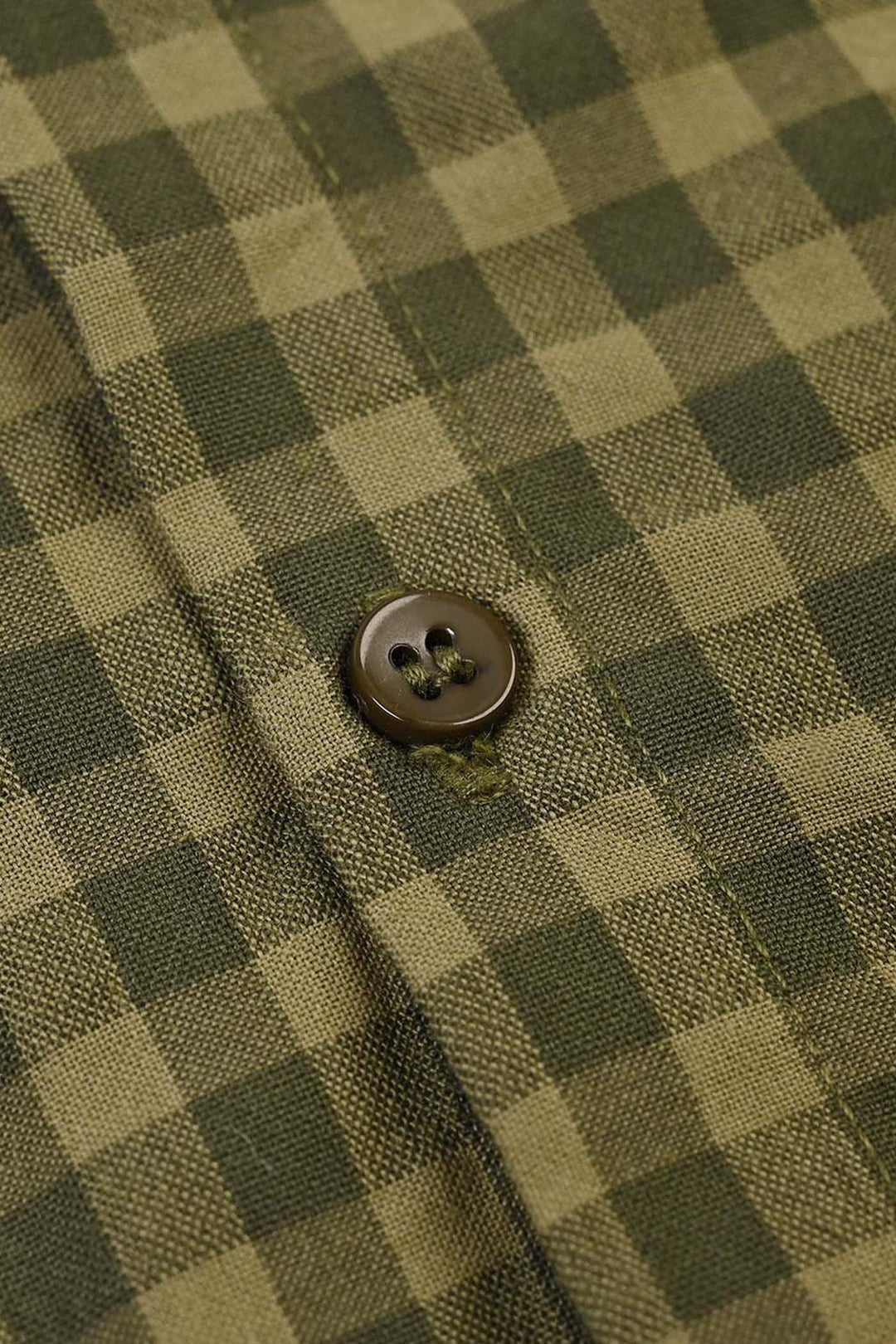 Infant Boys Yarn Dyed Woven Romper-Olive - GREEN