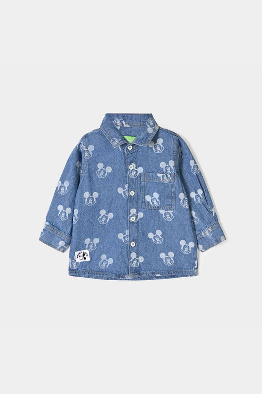 Infant Boys Tensile Denim Suit Character-BLUE