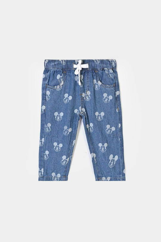 Infant Boys Tensile Denim Suit Character-BLUE