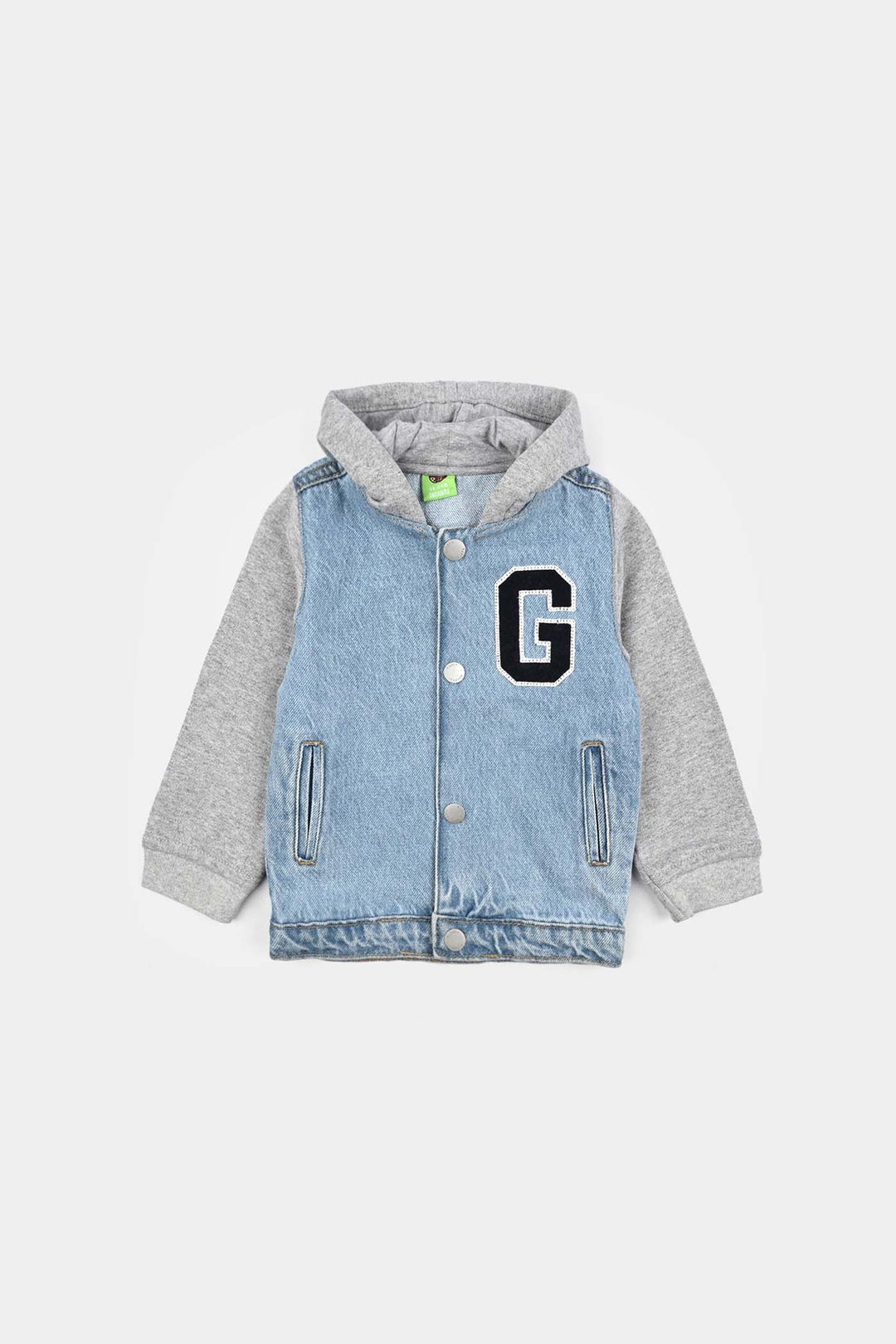 Boys Denim Rigid Jacket LOOK LIKE DADDY - Mid Blue
