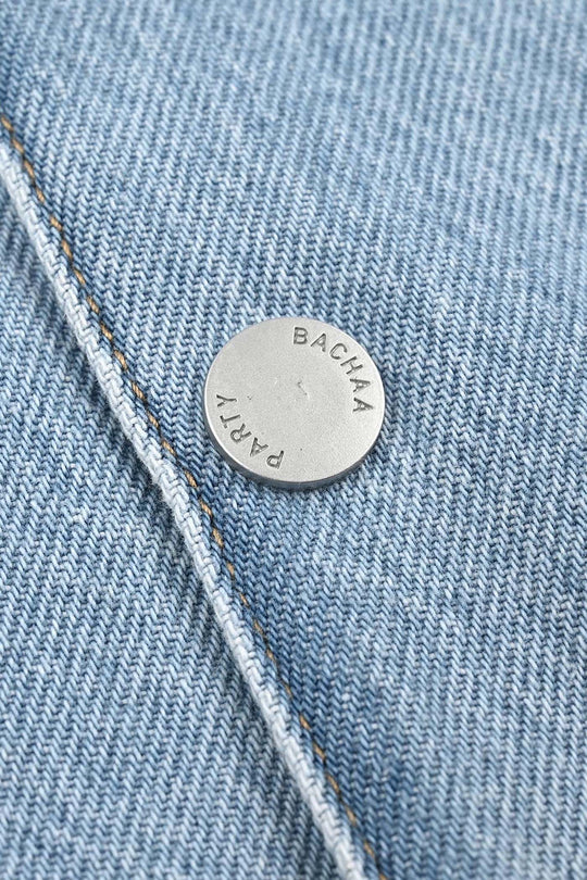Boys Denim Rigid Jacket LOOK LIKE DADDY - Mid Blue