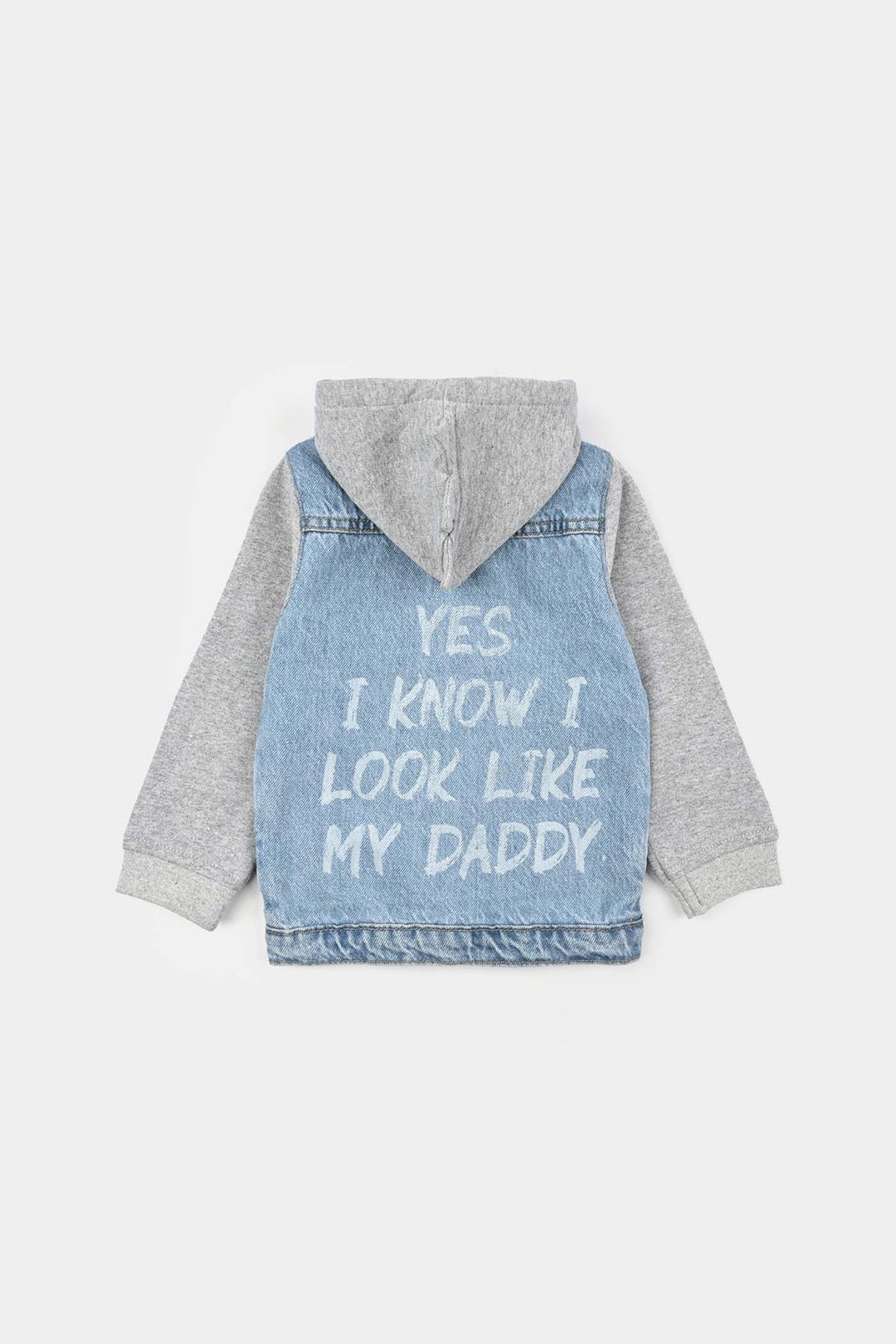 Boys Denim Rigid Jacket LOOK LIKE DADDY - Mid Blue