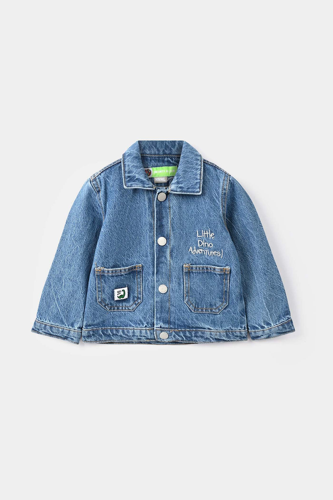 Infant Boys Denim Rigid Jacket Little Dino Adventures - Mid Blue