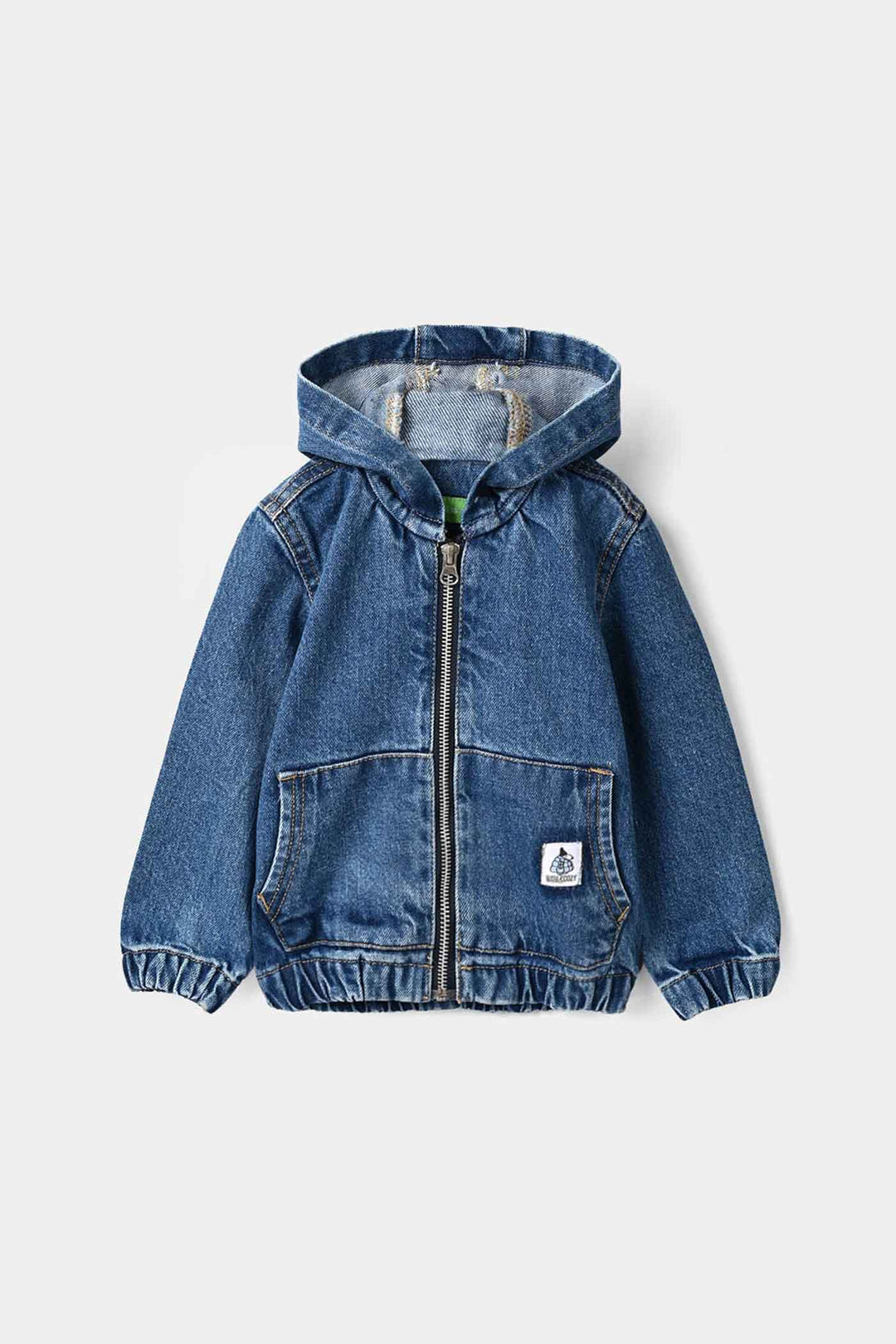 Infant Boys Denim Rigid Jacket Warm And Cozy - Mid Blue