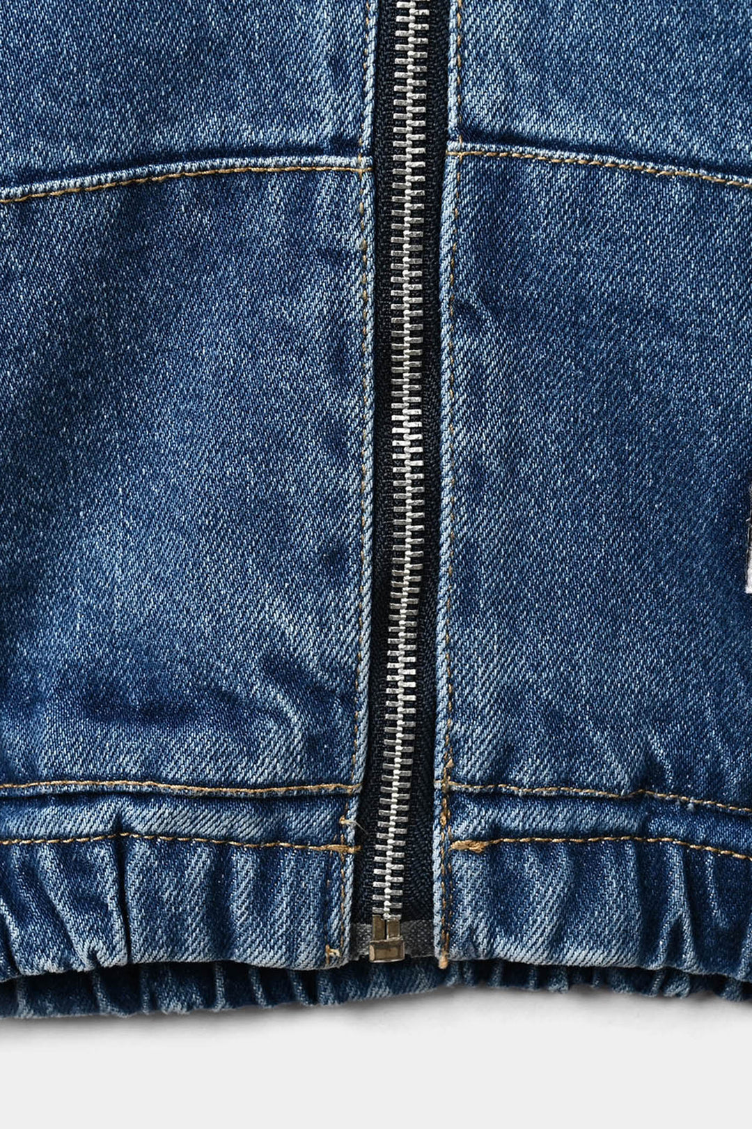 Infant Boys Denim Rigid Jacket Warm And Cozy - Mid Blue