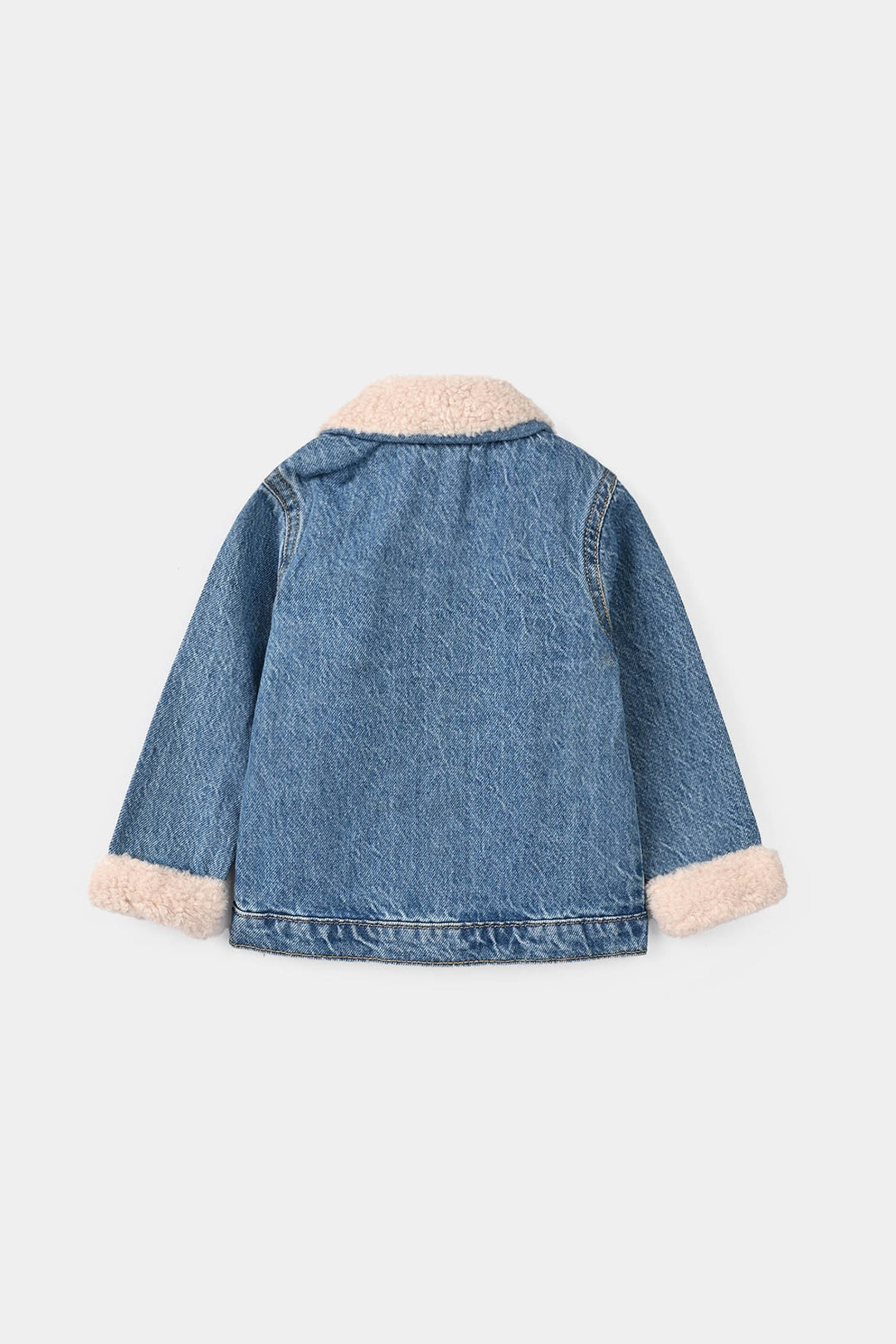 Infant Boys Denim Rigid Jacket Sherpa 1 - Mid Blue