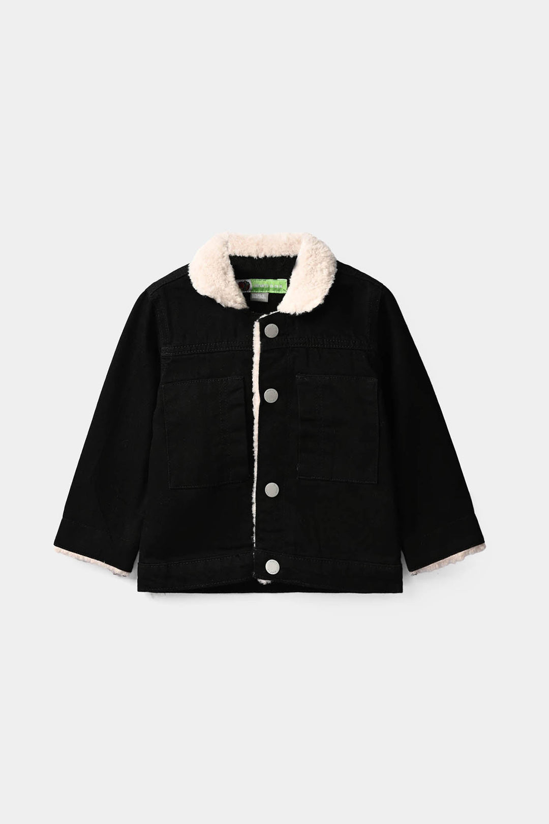 Infant Boys Denim Rigid jacket Sherpa - Black