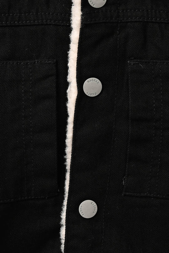 Infant Boys Denim Rigid jacket Sherpa - Black