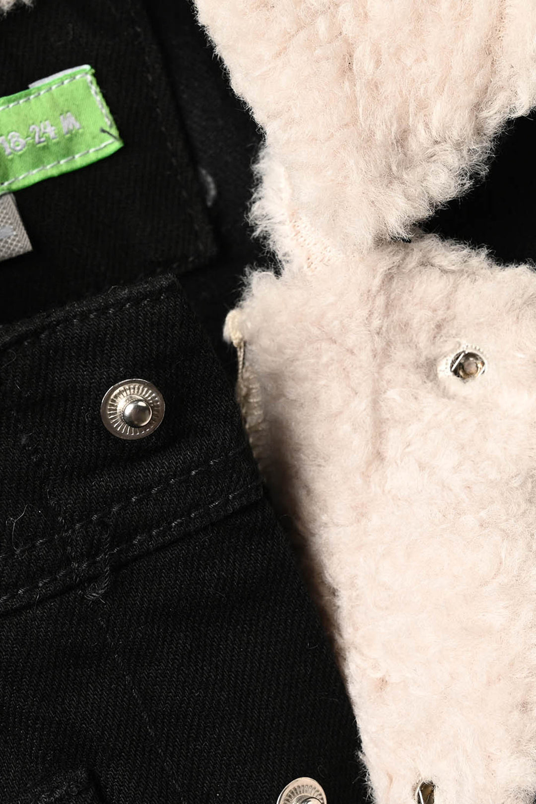Infant Boys Denim Rigid jacket Sherpa - Black
