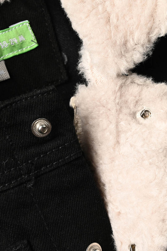 Infant Boys Denim Rigid jacket Sherpa - Black