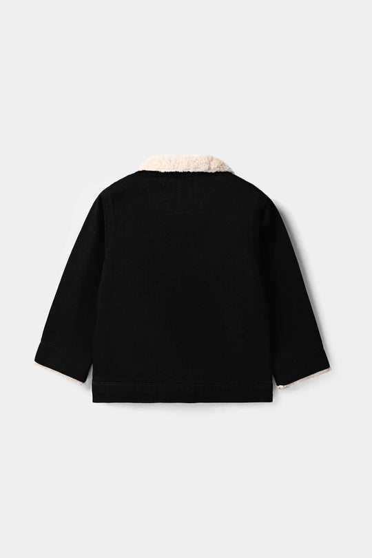 Infant Boys Denim Rigid jacket Sherpa - Black