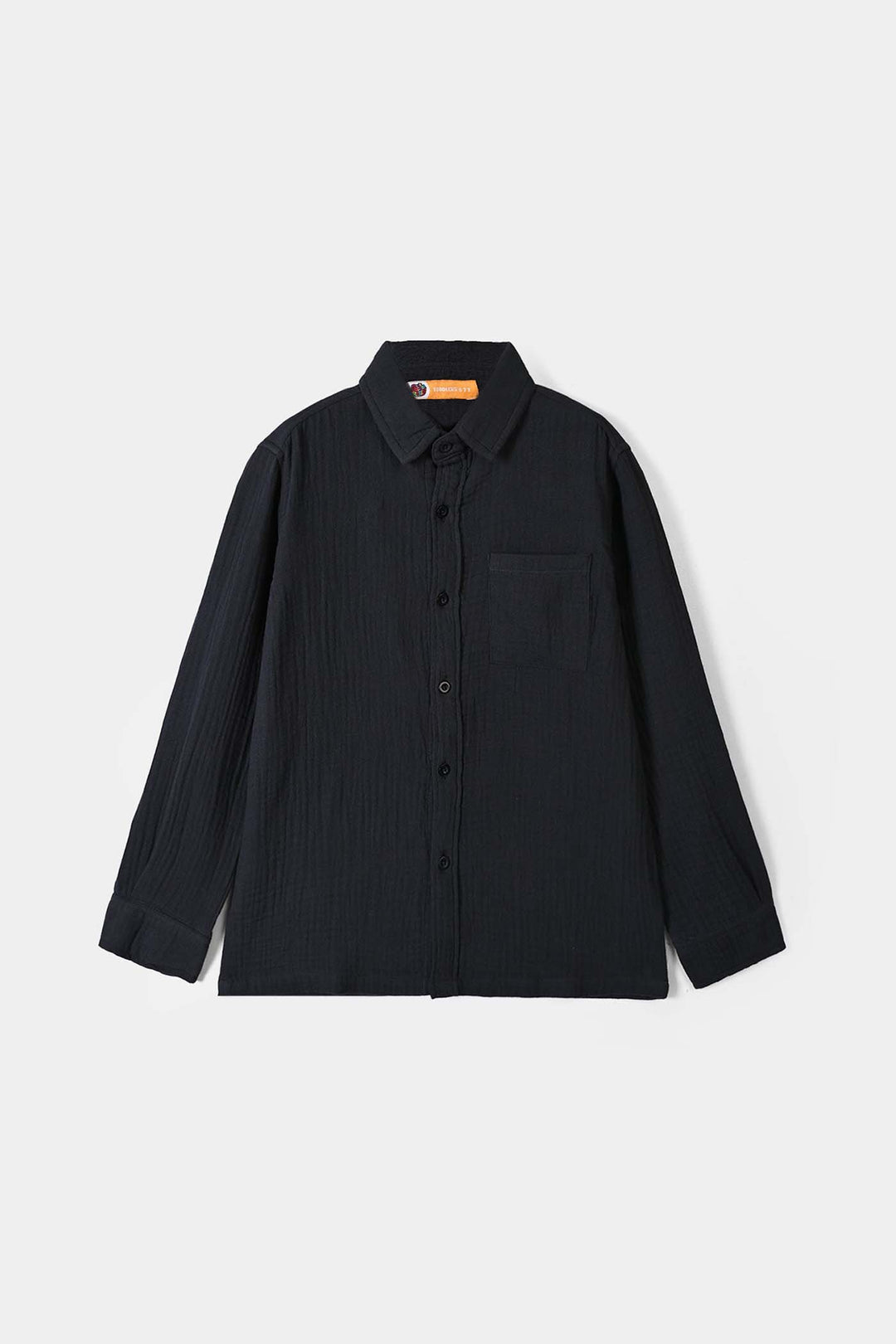 Boys Gauze Woven Suit Hello-CHARCOAL