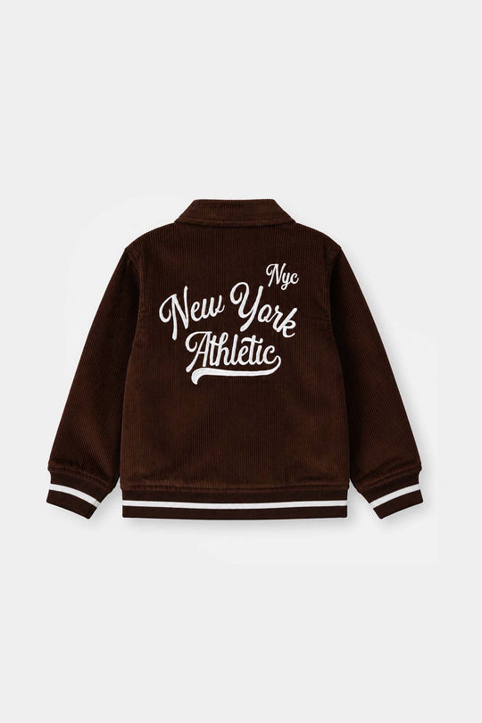 Boys Corduroy Jacket Athletic-BROWN