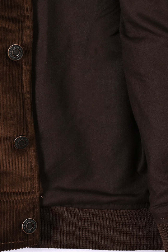 Boys Corduroy Jacket Athletic-BROWN