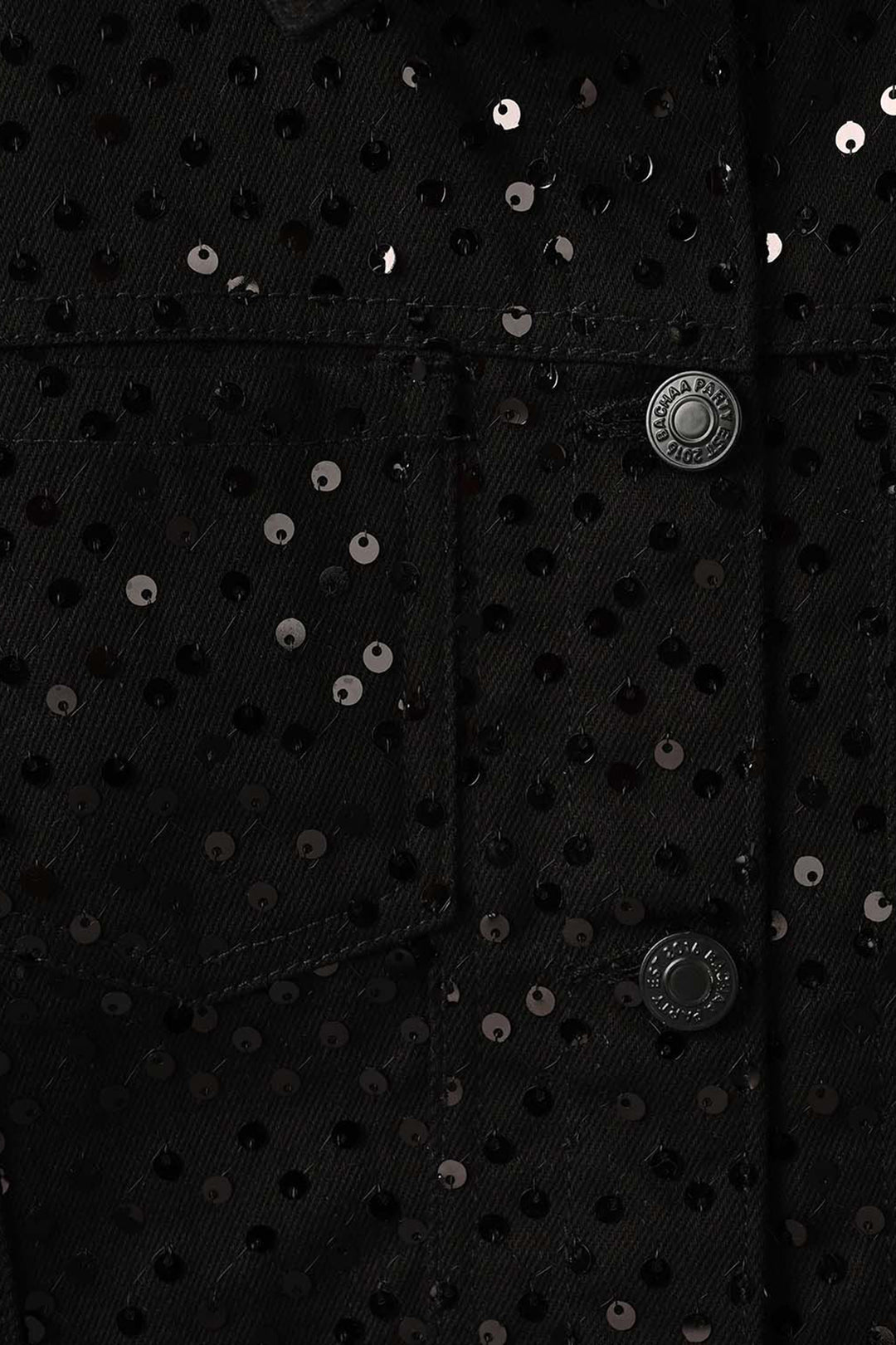 Girls Cotton Twill Woven Jacket Sequence Black