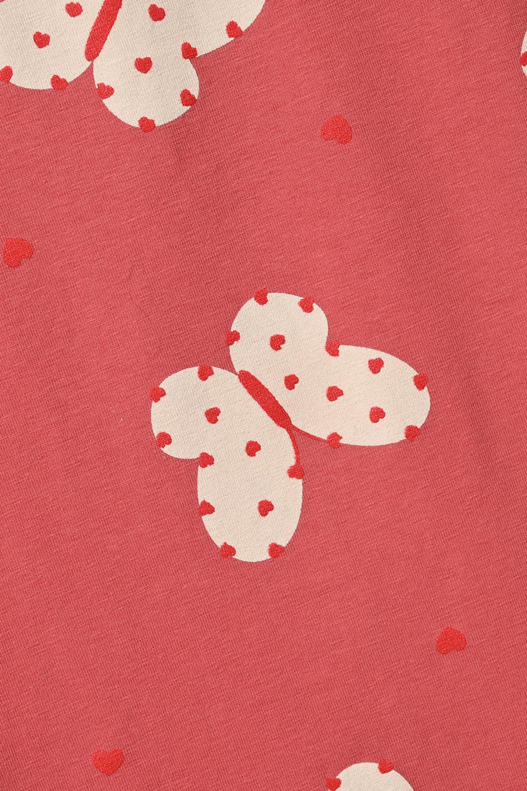 Girls Cotton Jersey Tee Butterfly Hearts-Pink
