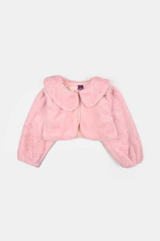 Girls Sherpa Bolero Winter Vibes (Pink)