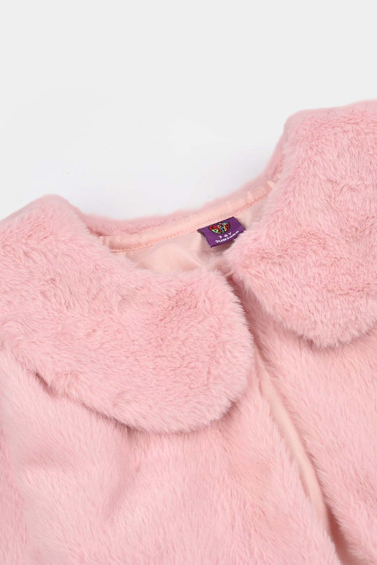 Girls Sherpa Bolero Winter Vibes (Pink)