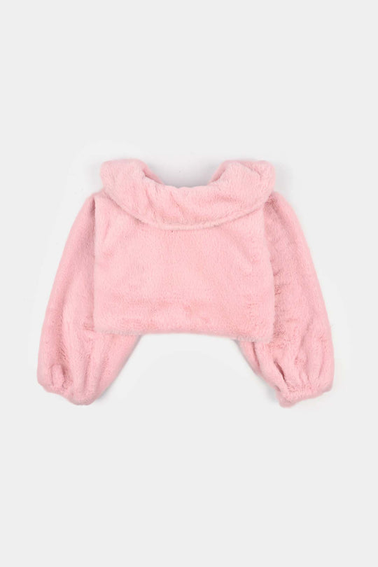 Girls Sherpa Bolero Winter Vibes (Pink)