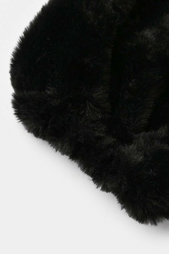 Girls Sherpa Bolero Winter Vibes (Black)