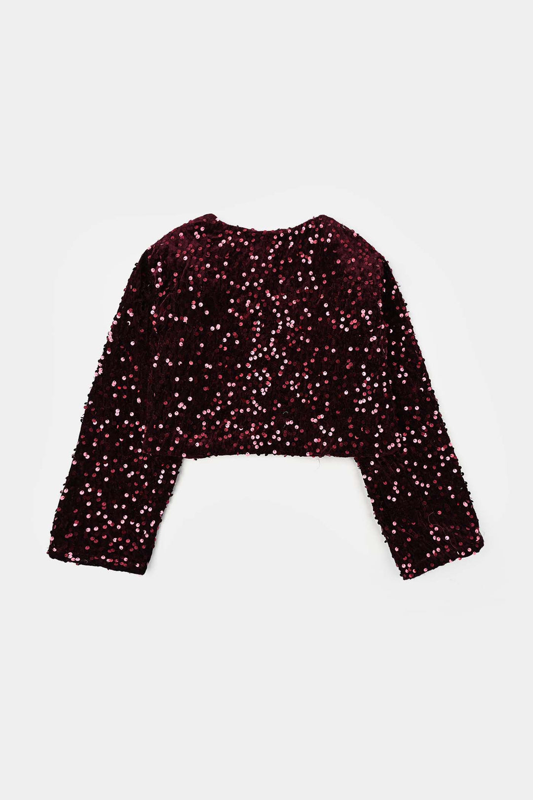 Girls Velvet Bolero Party (Maroon)