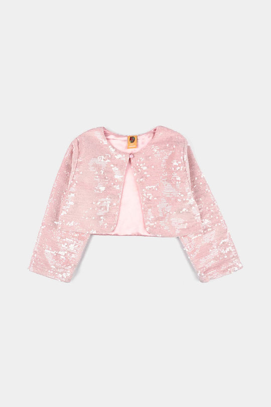 Girls Velvet Bolero Party-Baby.Pink