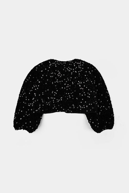 Girls Velvet Bolero Winter Grace (Black)