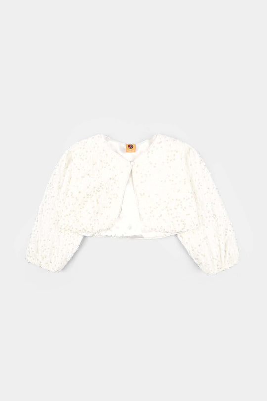 Girls Velvet Bolero Winter Grace (White)