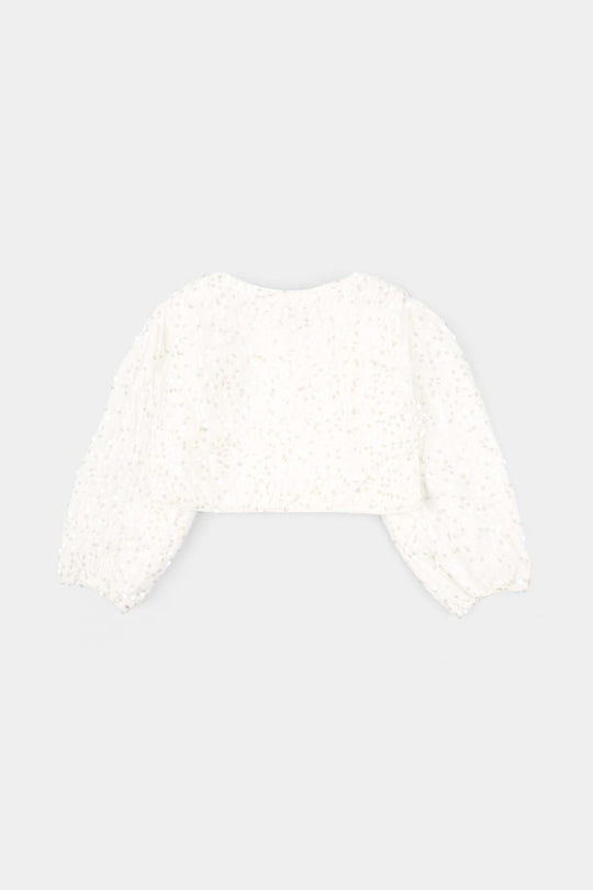 Girls Velvet Bolero Winter Grace (White)